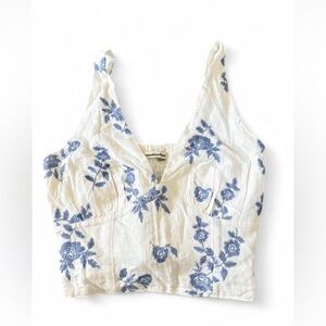 Abercrombie & Fitch Blue Floral Tank Top
